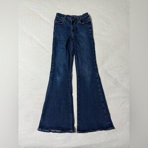 American Eagle Jeans Women's 4 Blue Super‎ Hi Rise Flare Stretch Denim